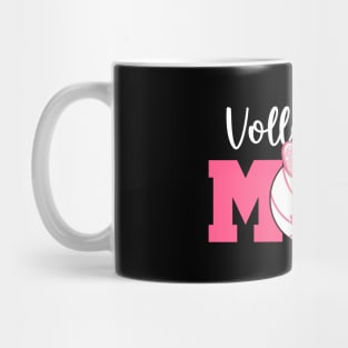 Volleyball Mom Pink Ribbon Breast Cancer Awareness Fighters Mug